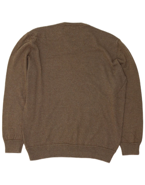 Marlboro Classics Maglione da uomo con scollo a V XL in lana kaki