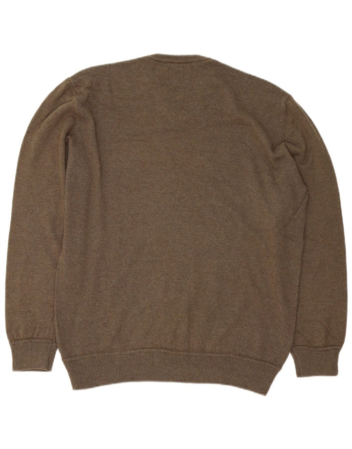 Marlboro Classics Maglione da uomo con scollo a V XL in lana kaki