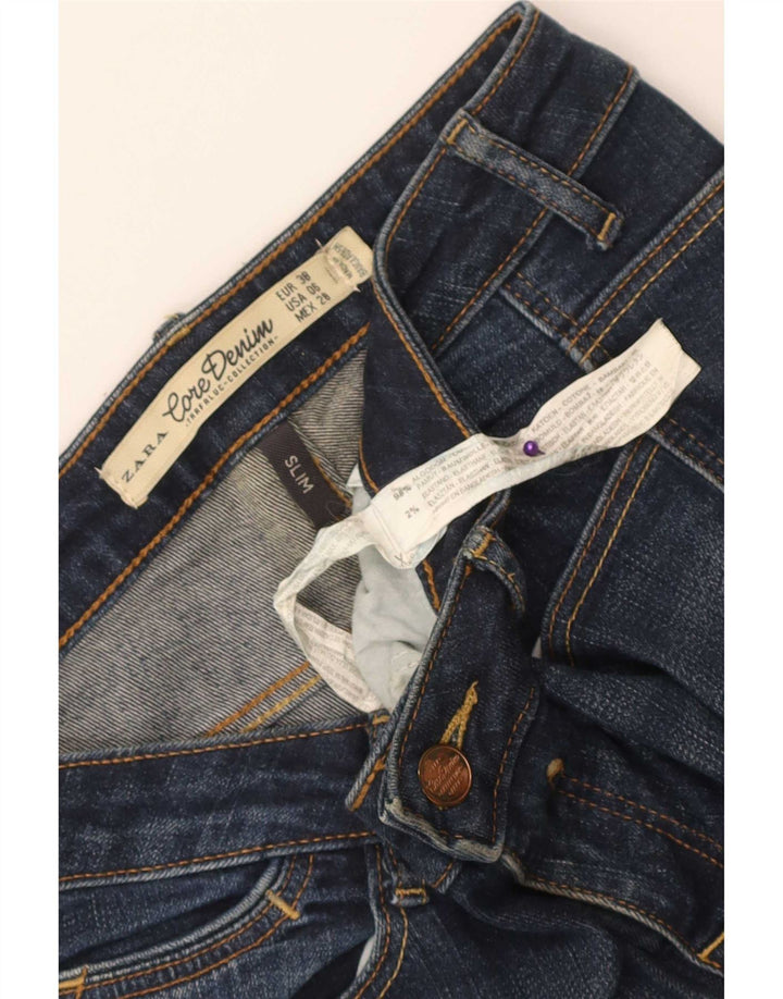 Jeans slim da donna Zara EU 38 Small W28 L32 Cotone blu