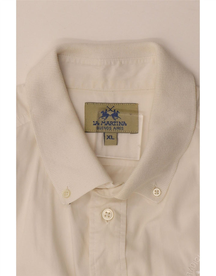 LA MARTINA Maglia pullover a maniche corte da uomo Buenos Aires XL bianca