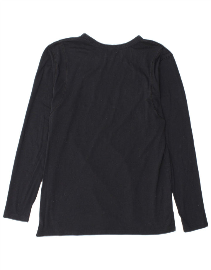 Maglietta grafica da donna Under Armour manica lunga UK 10 Small Blu Navy