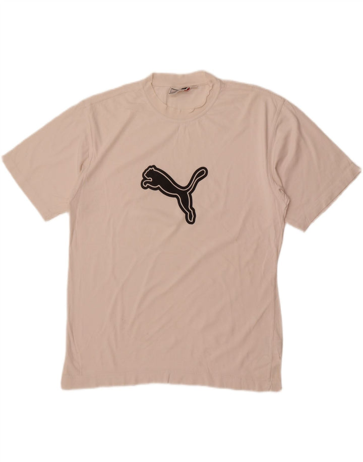 T-shirt grafica da uomo Puma Top in cotone bianco medio