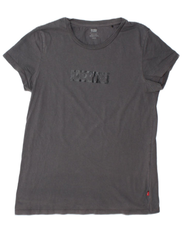 T-shirt grafica da donna Levi's Top UK 10 piccola in cotone grigio