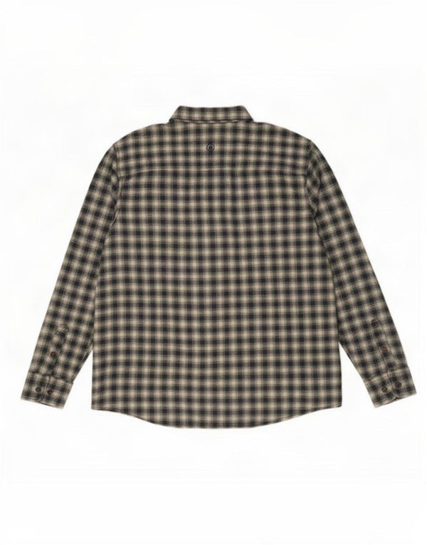 Fat Face Camicia da uomo in flanella vestibilità regolare XL in cotone a quadri verde