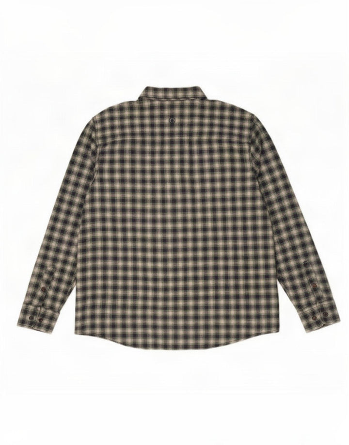 Fat Face Camicia da uomo in flanella vestibilità regolare XL in cotone a quadri verde