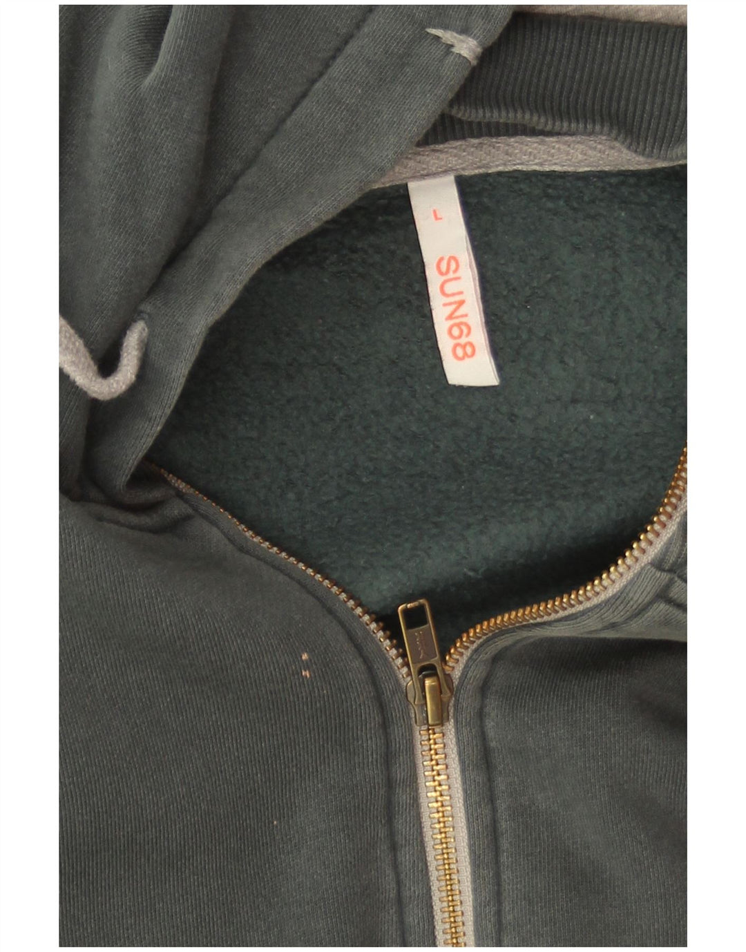Maglione con cappuccio e zip da uomo Sun68 grande cotone verde
