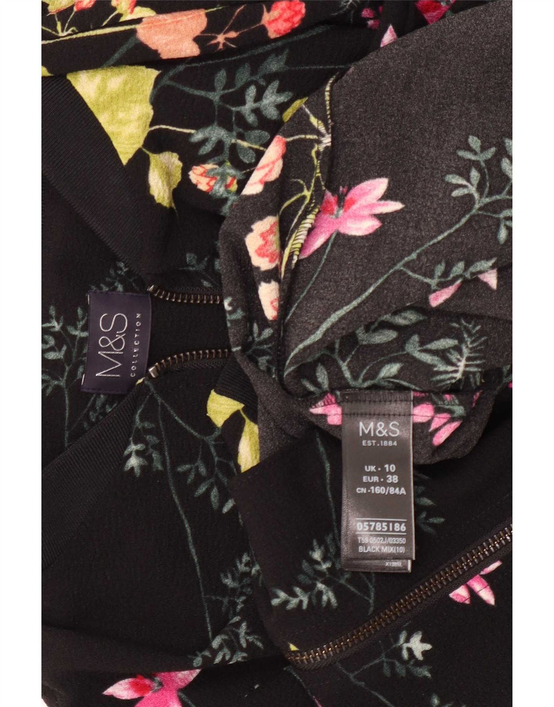Giubbotto bomber oversize da donna Marks & Spencer UK 10 piccolo floreale nero