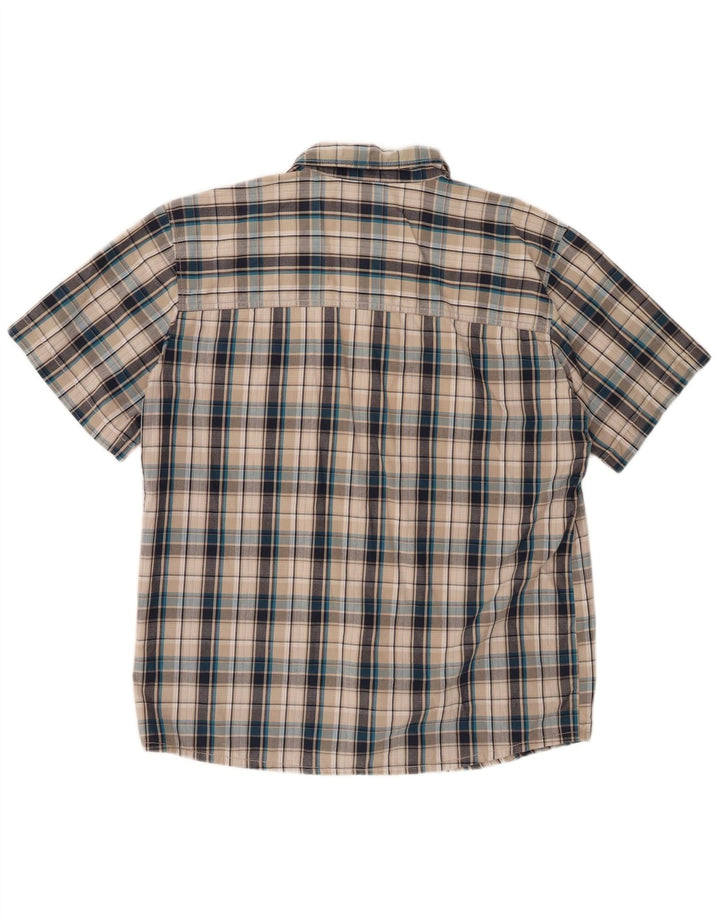 JACK WOLFSKIN Camicia a maniche corte da uomo a quadri grigio medio