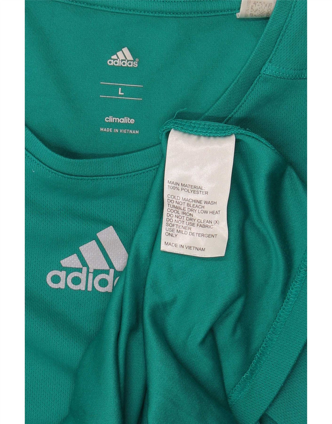 Adidas Uomo Climalite T-shirt Top Large Turchese Poliestere