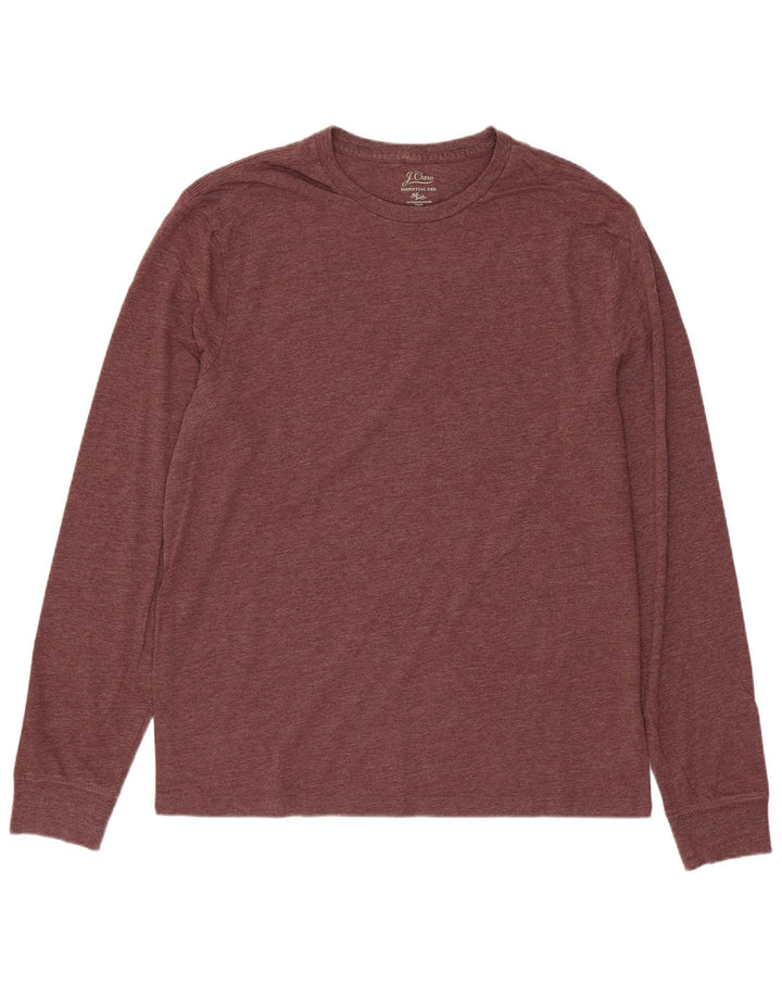 Top da uomo J. Crew a maniche lunghe in cotone bordeaux medio