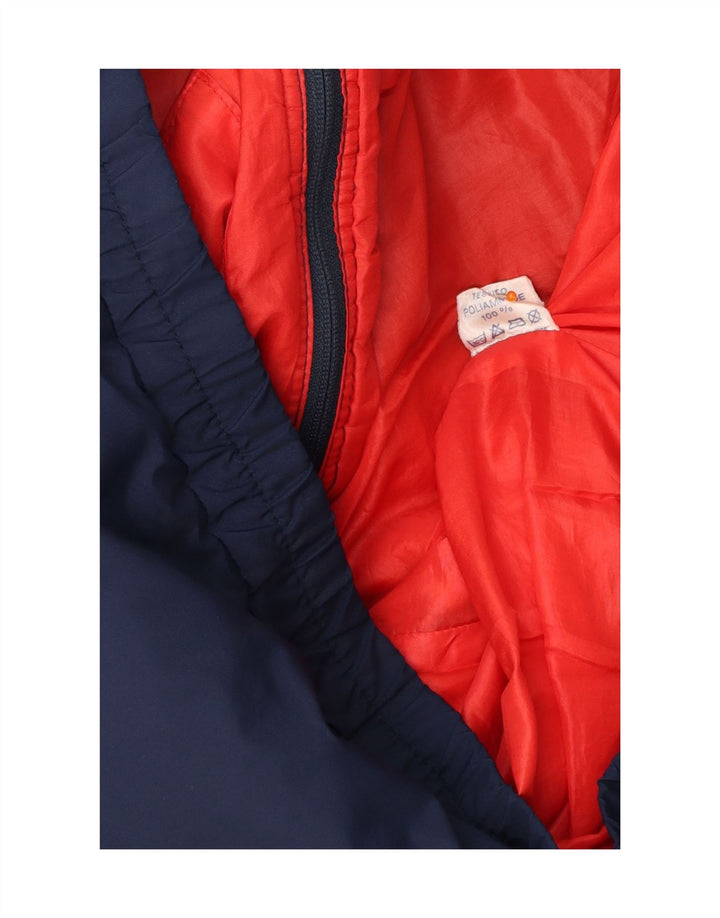 Giacca imbottita da uomo VINTAGE UK 38 medio blu navy color block in poliammide