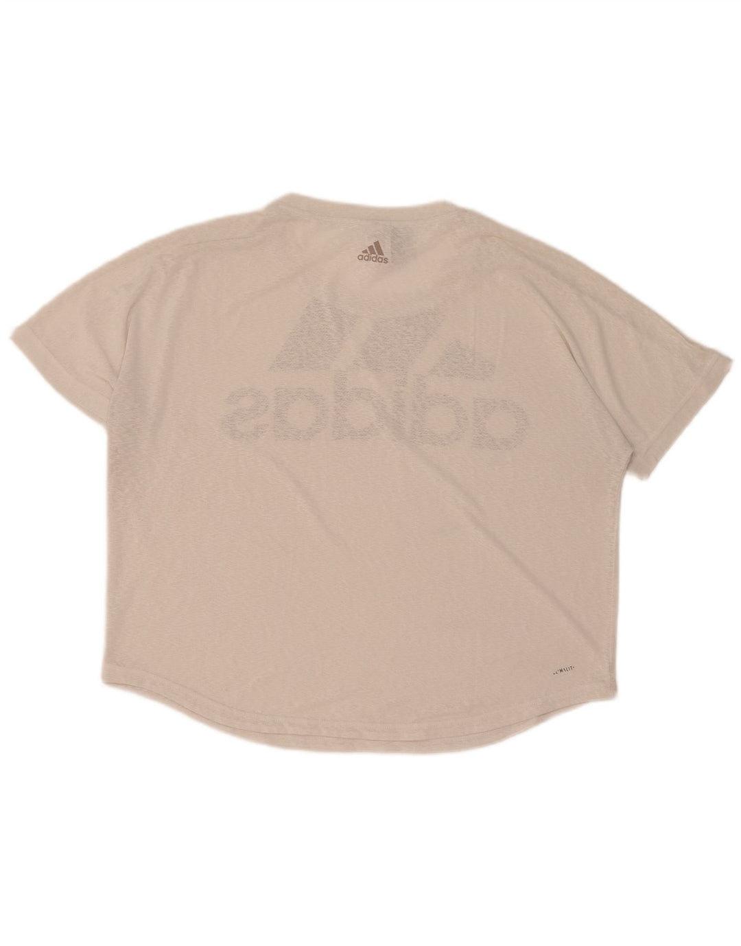 T-shirt grafica oversize Adidas Climalite da donna UK 12/14 Medio Bianco