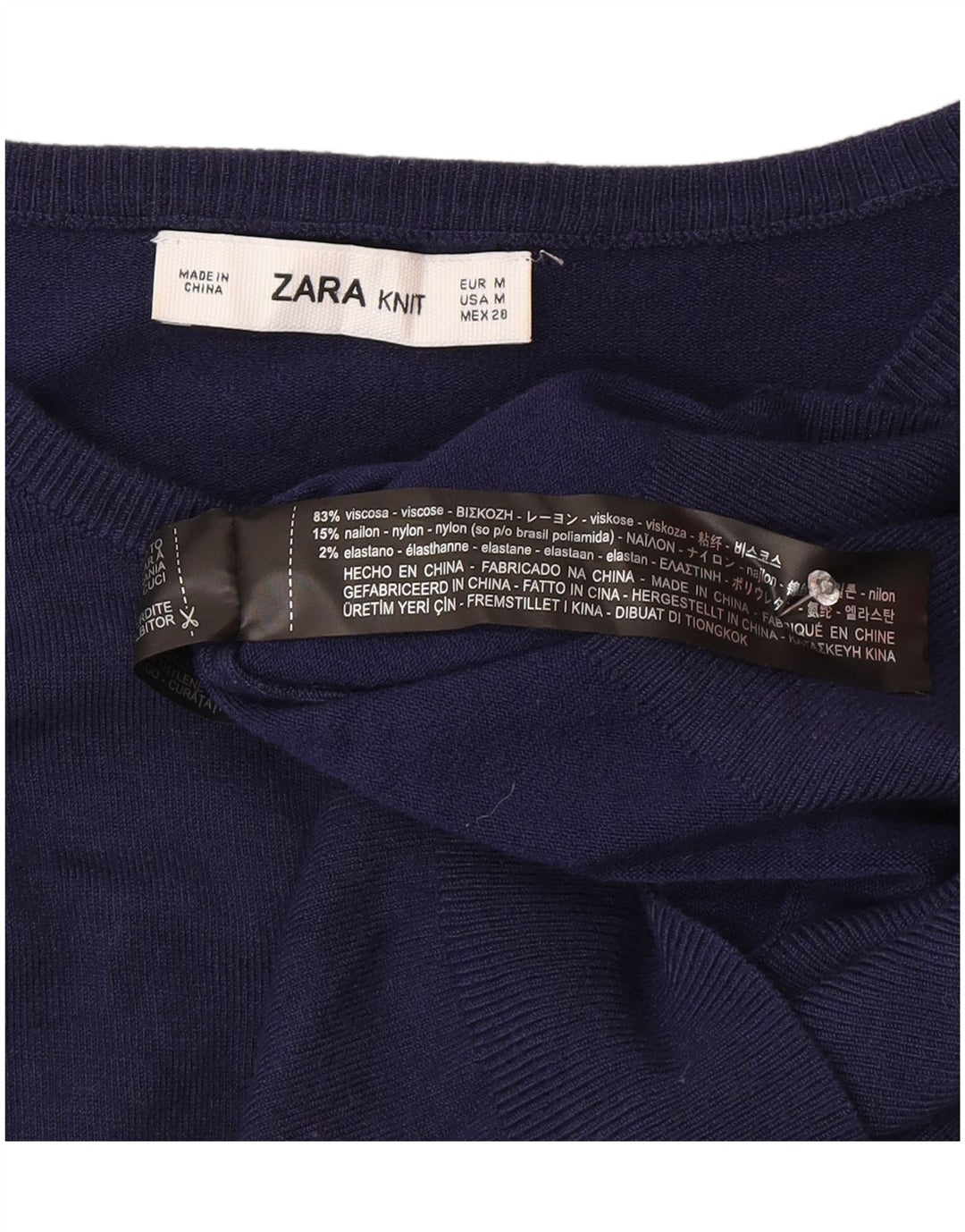 Maglione cardigan da donna Zara UK 12 blu navy medio