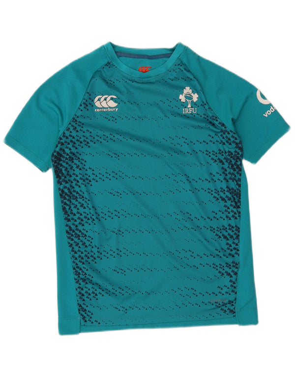 T-shirt grafica IRFU da ragazzo Canterbury, 13-14 anni, blu geometrica