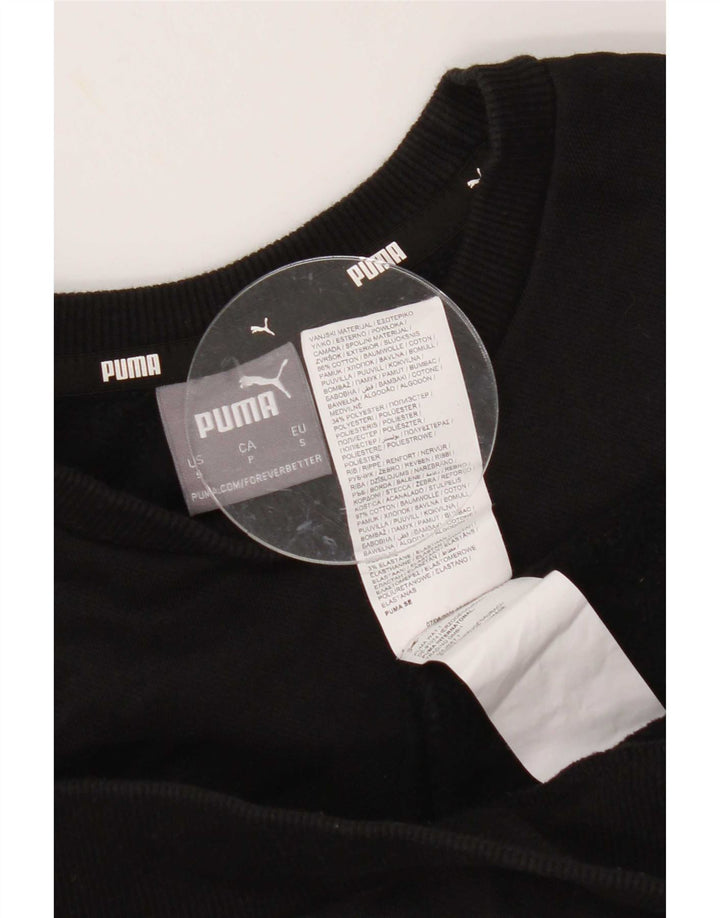 Felpa grafica da uomo Puma Maglione piccolo cotone nero