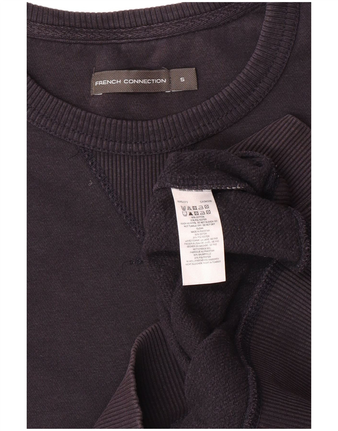 Felpa da uomo French Connection Maglione piccolo in cotone blu navy