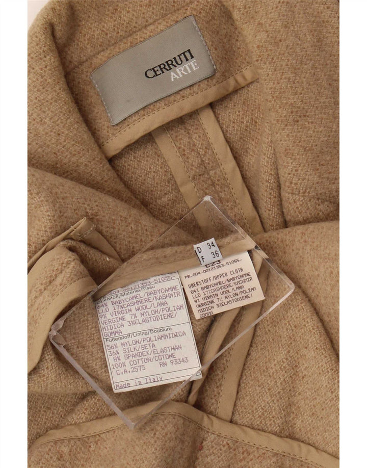 Giacca blazer da donna a 2 bottoni Cerruti EU 36 Small Beige Camelhair