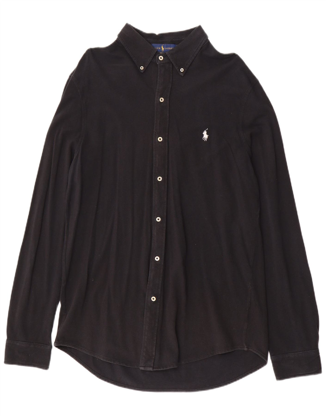 Camicia da uomo Ralph Lauren grande in cotone nero