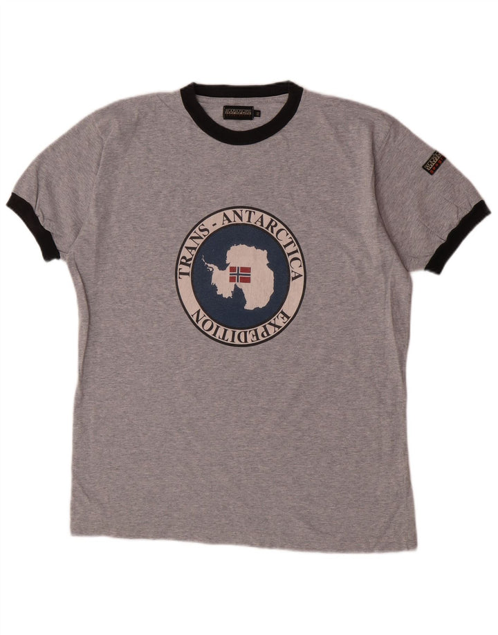 T-shirt grafica da uomo Napapijri Top in cotone grigio medio