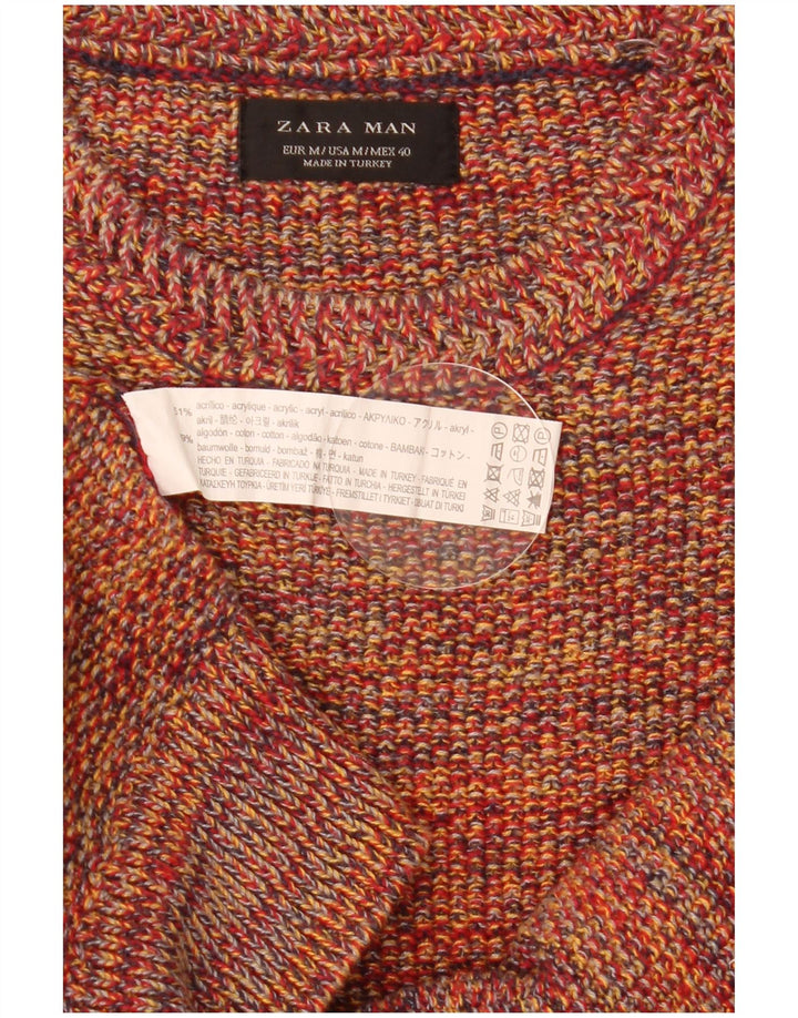 Maglione girocollo da uomo Zara in acrilico puntinato multicolore medio