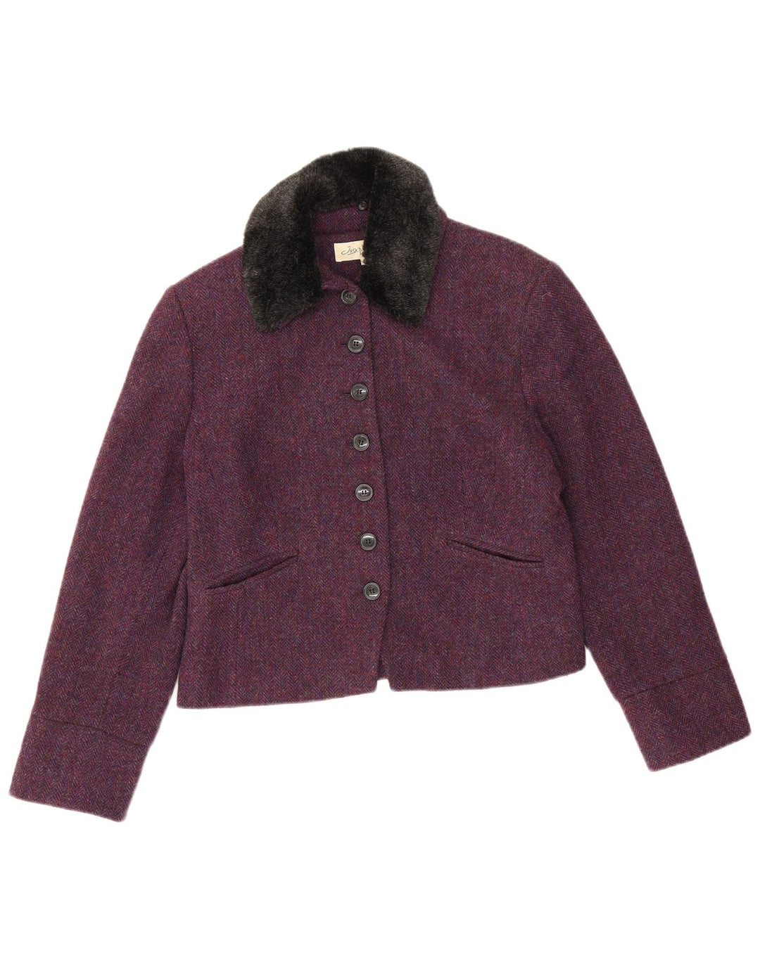 Giacca blazer da donna a 7 bottoni Josephine IT 40 piccola spina di pesce viola