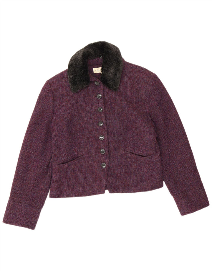 Giacca blazer da donna a 7 bottoni Josephine IT 40 piccola spina di pesce viola