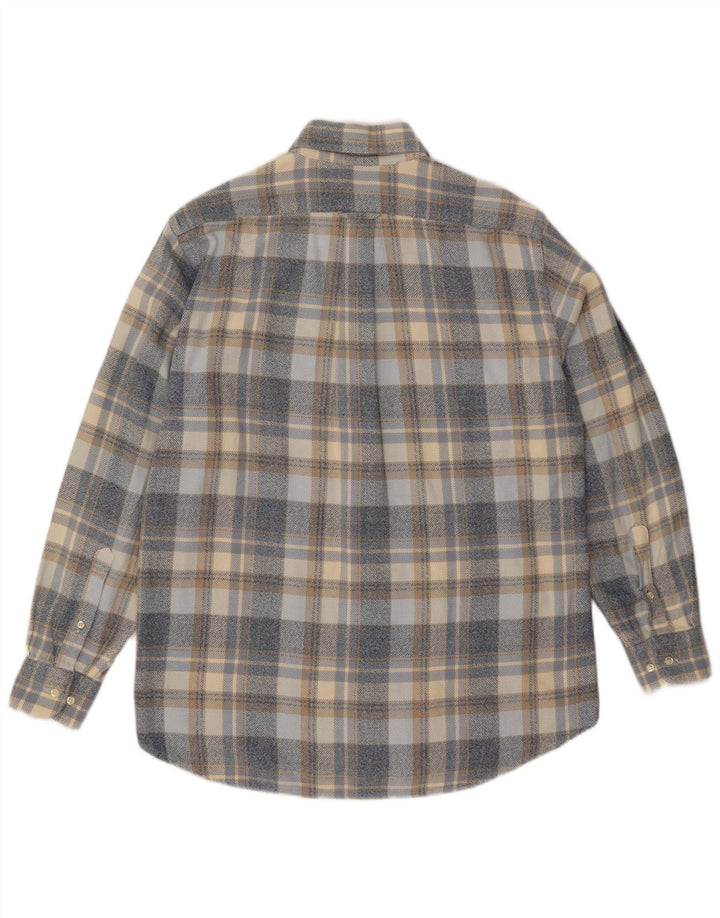 Camicia in flanella da uomo Norton & Wilson taglia 40 15 3/4 medio blu a quadri