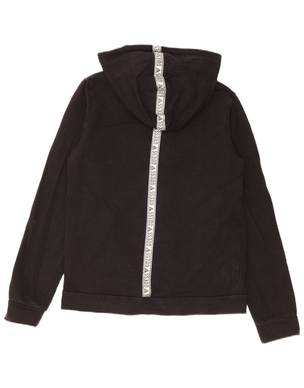 Felpa con cappuccio e zip grafica Guess per ragazze 15-16 anni in cotone color block nero
