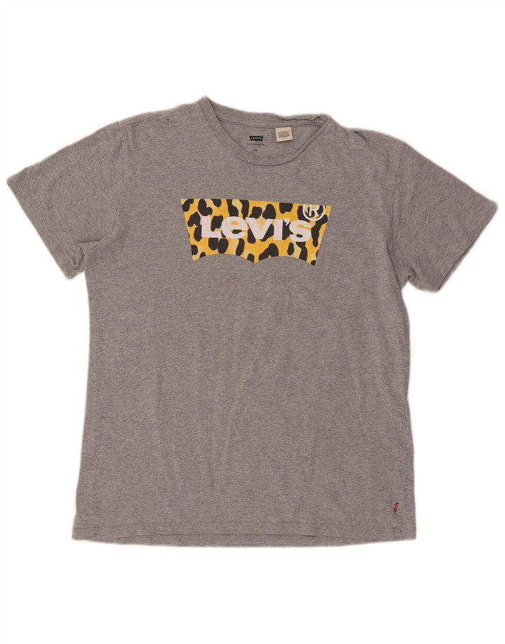 T-shirt grafica da donna LEVI'S Top grigio medio con stampa animalier
