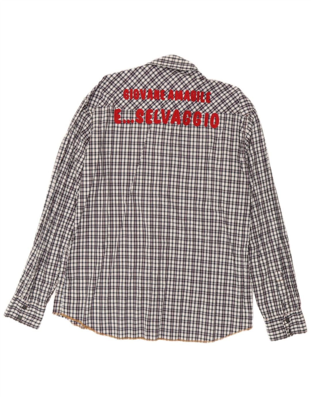 Camicia grafica da uomo Scotch & Soda 2XL cotone a quadri nero