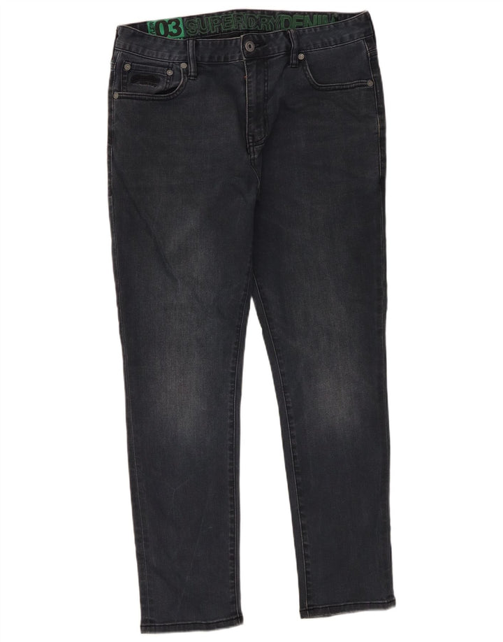 Jeans slim da uomo Superdry W34 L27 cotone nero
