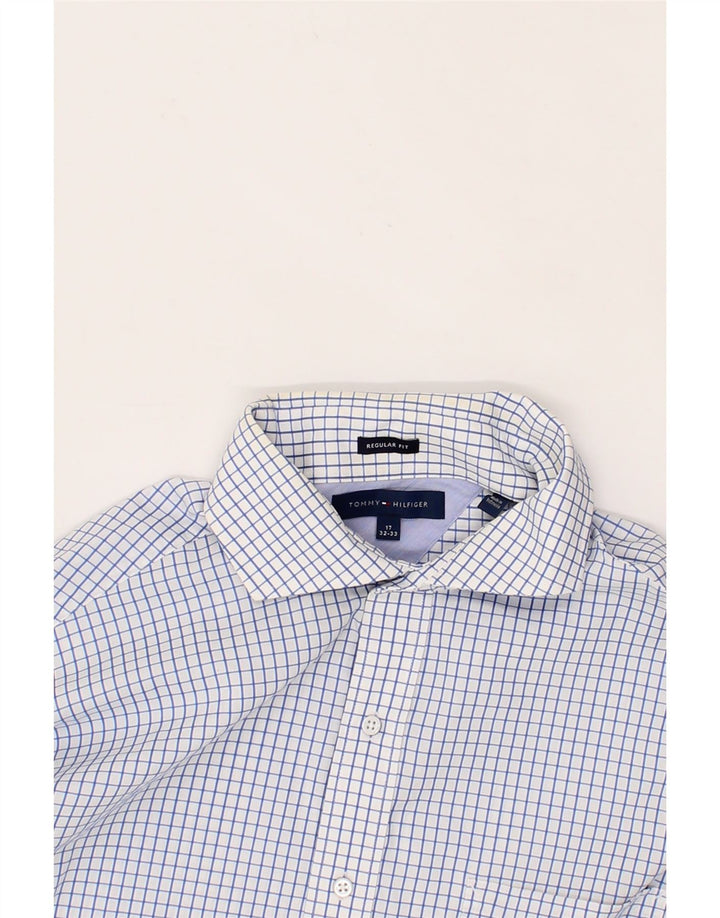 TOMMY HILFIGER Mens Regular Fit Shirt Size 17 XL Blue Check Cotton Vintage Tommy Hilfiger and Second-Hand Tommy Hilfiger from Messina Hembry 