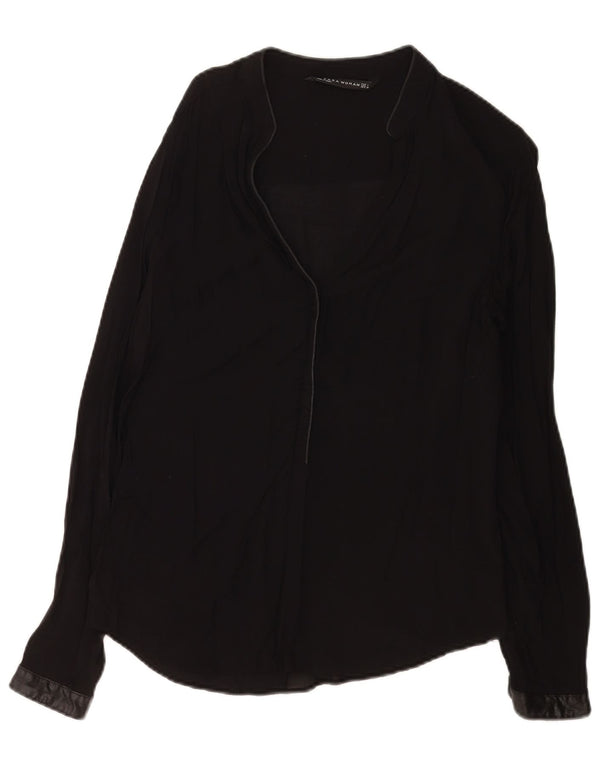 Camicetta a maniche lunghe da donna Zara UK 14 grande nera
