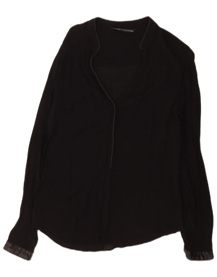 Camicetta a maniche lunghe da donna Zara UK 14 grande nera
