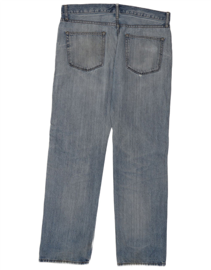 Jeans dritti regolari invecchiati Marks & Spencer da uomo W36 L31 cotone blu