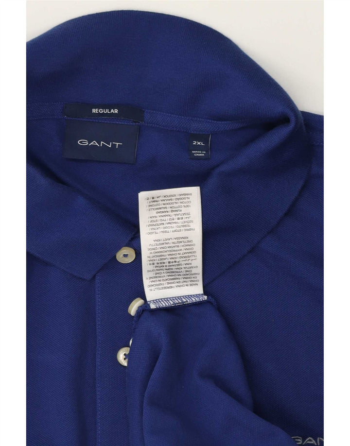 Polo Gant da uomo vestibilità regolare 2XL in cotone blu