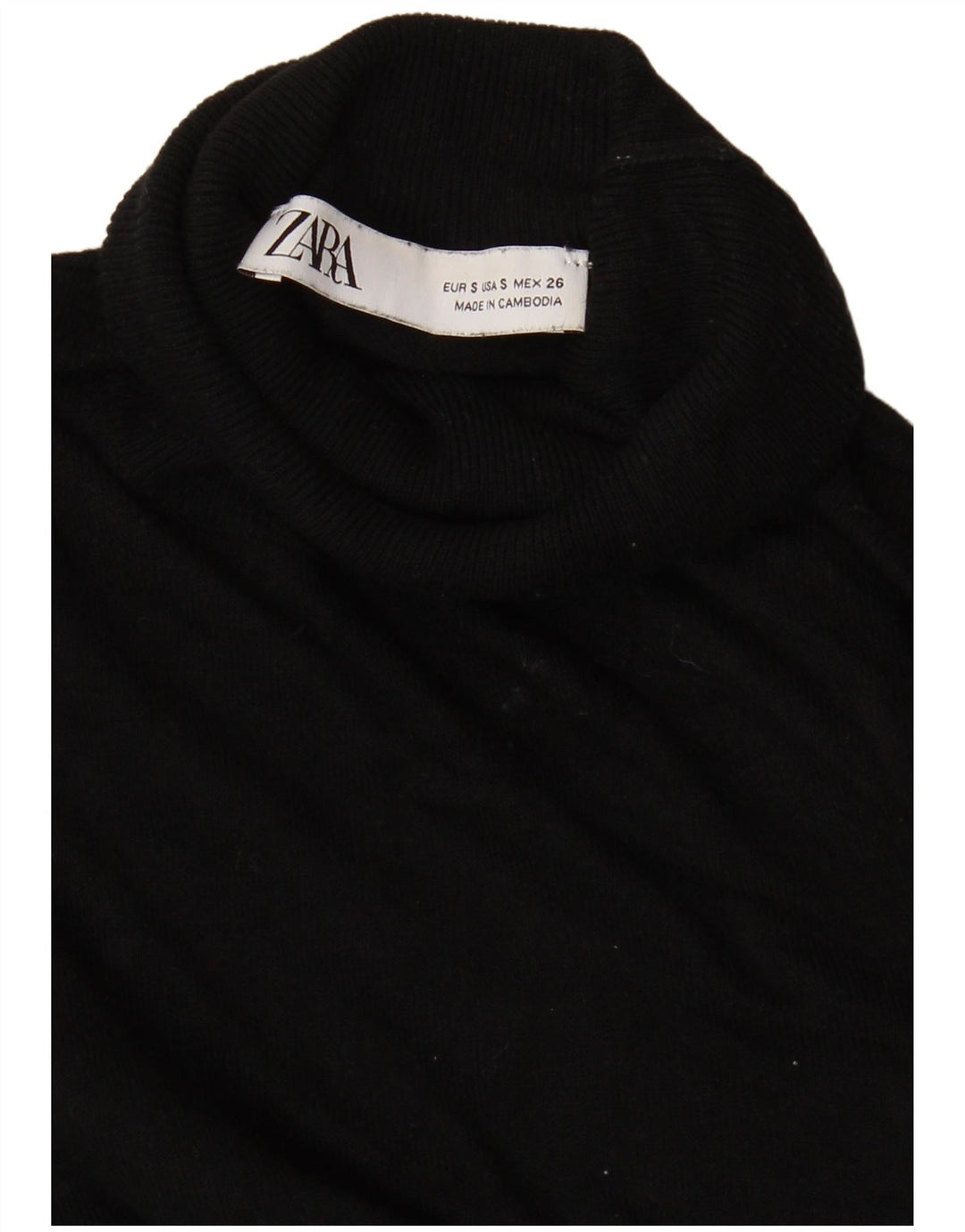 Maglione maglione collo alto da donna Zara UK 10 piccolo nero