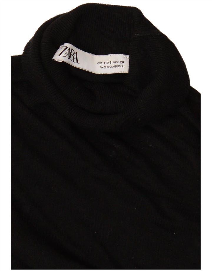 Maglione maglione collo alto da donna Zara UK 10 piccolo nero