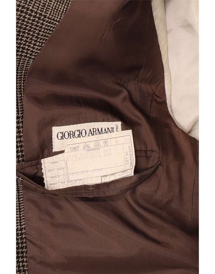 GIORGIO ARMANI Giacca Blazer da Uomo a 2 Bottoni IT 48 a quadri Marrone Medio