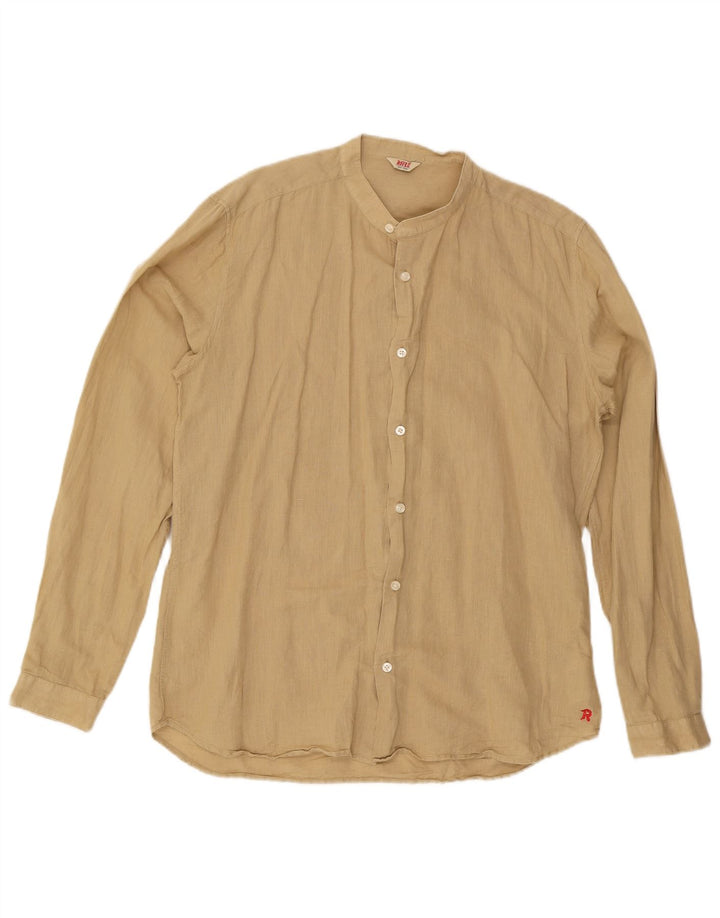 Camicia da uomo Rifle grande in lino beige