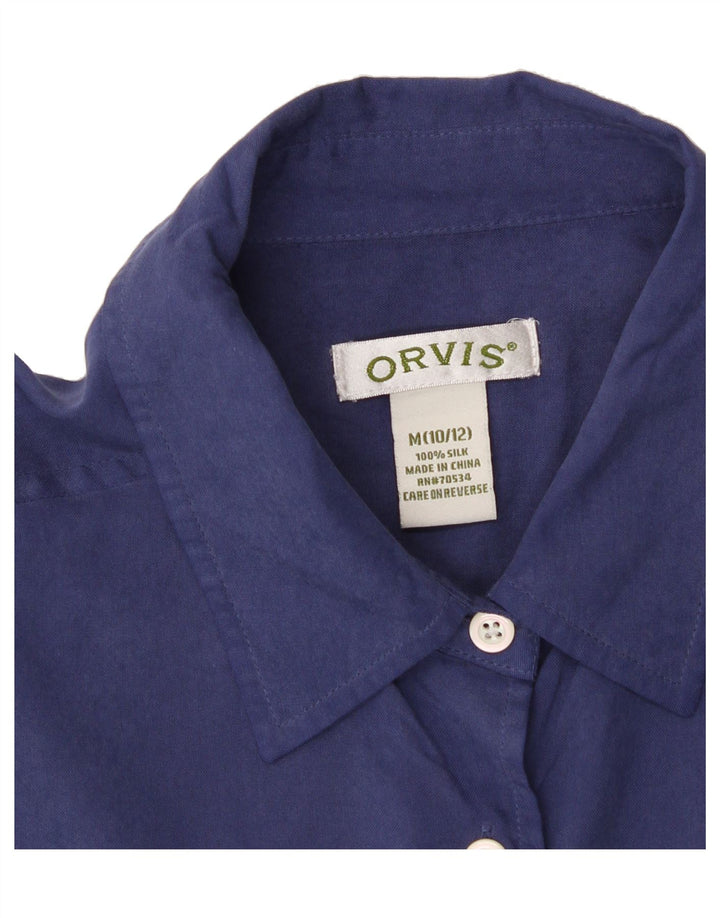 ORVIS Womens Shirt US 10/12 Medium Blue Silk Vintage Orvis and Second-Hand Orvis from Messina Hembry 