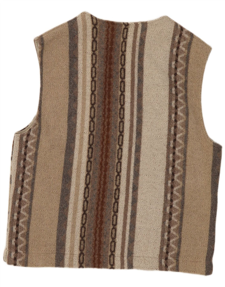 Gilet utility da uomo vintage UK 38 lana geometrica grigio medio