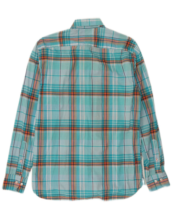 Camicia da uomo Tommy Hilfiger piccola in cotone a quadri turchesi