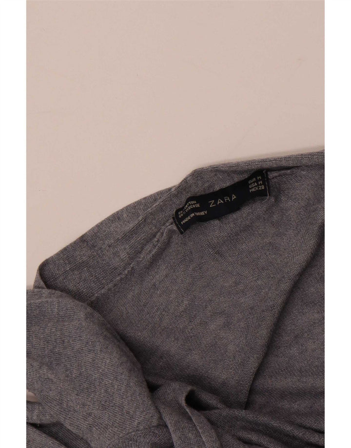 Maglione cardigan aperto da donna Zara UK 12 Grigio medio
