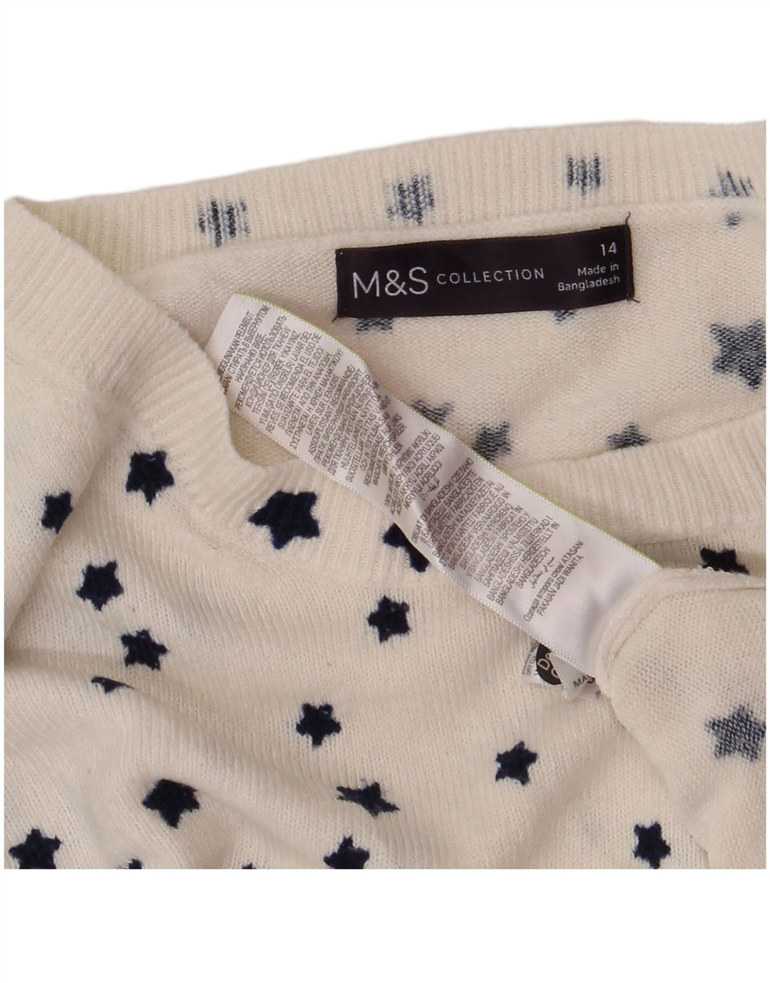 Maglione maglione con scollo a barca da donna Marks & Spencer UK 14 grande bianco