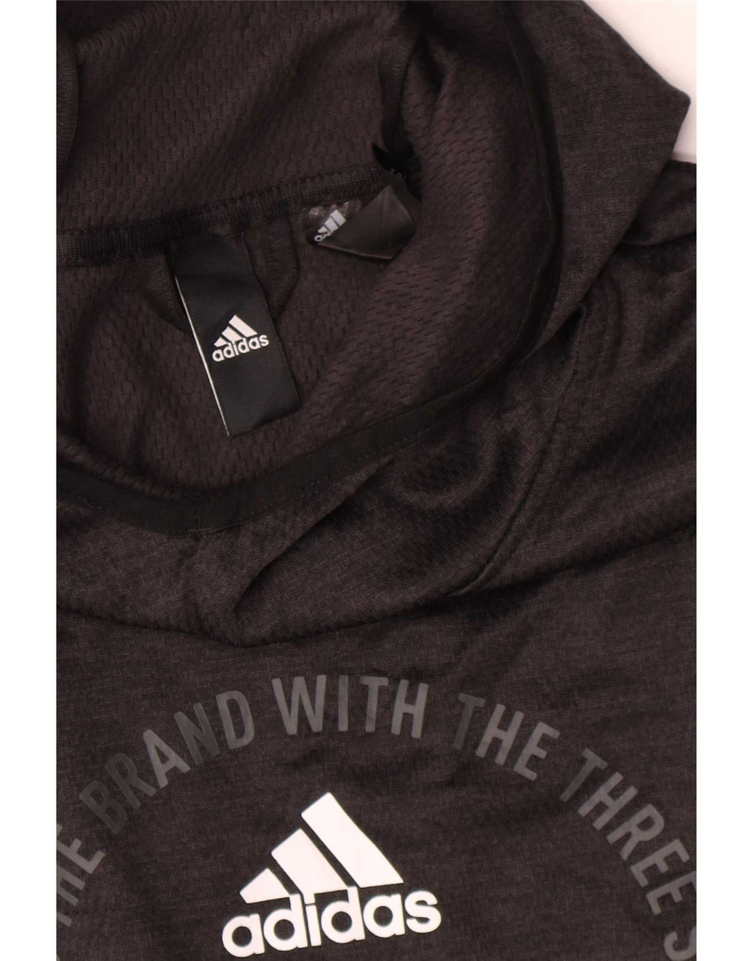 Felpa con cappuccio grafica Adidas Climawarm da uomo, media, in poliestere nero