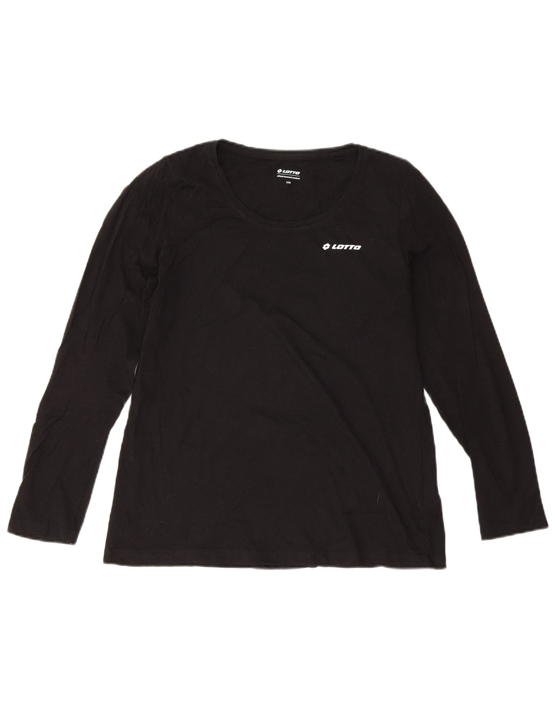Top oversize da donna Lotto manica lunga UK 10 piccolo cotone nero