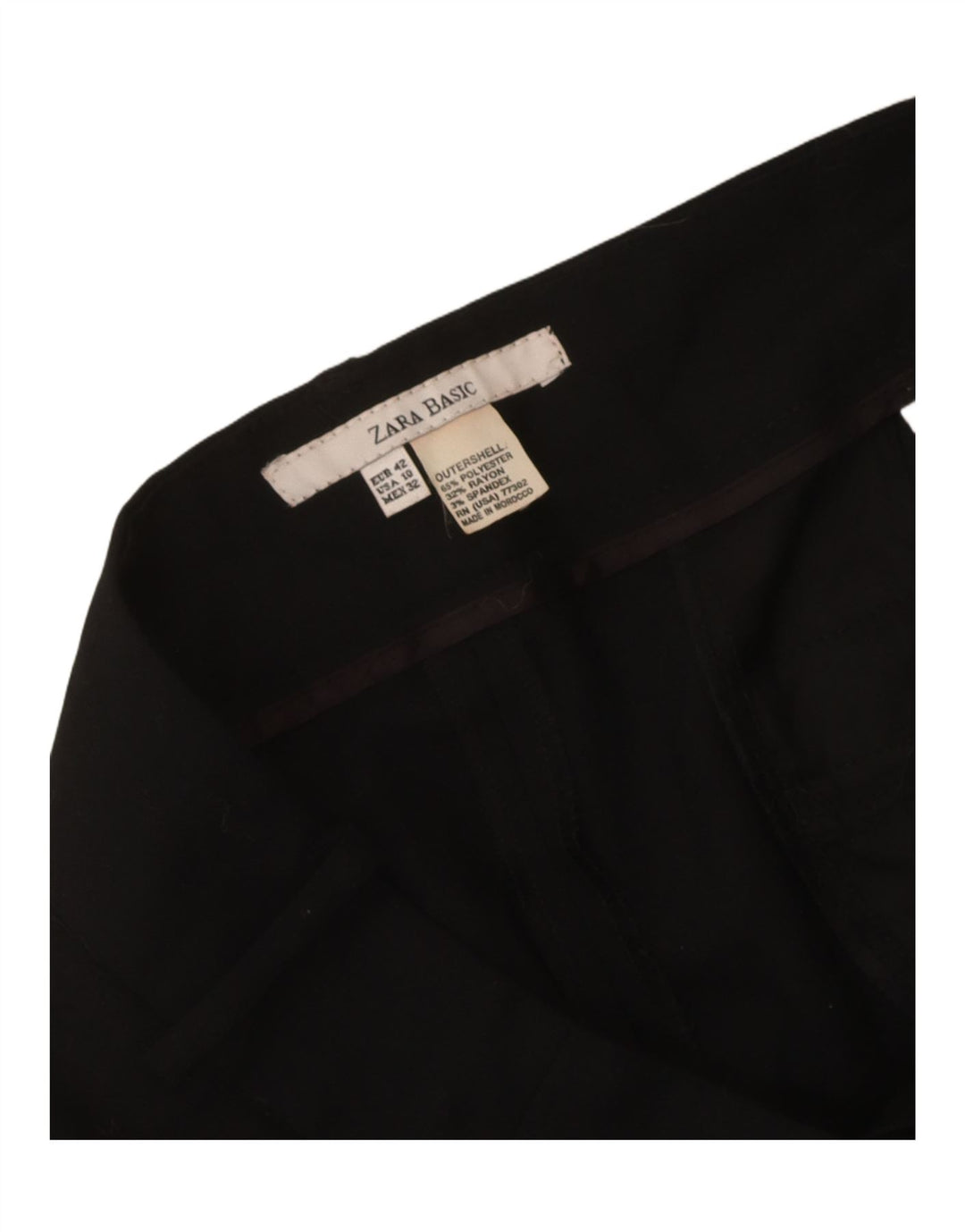 Pantaloni chino slim da donna Zara EU 42 Large W32 L30 poliestere nero