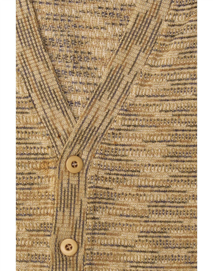 Maglione cardigan senza maniche da uomo Mapier in cotone screziato beige medio
