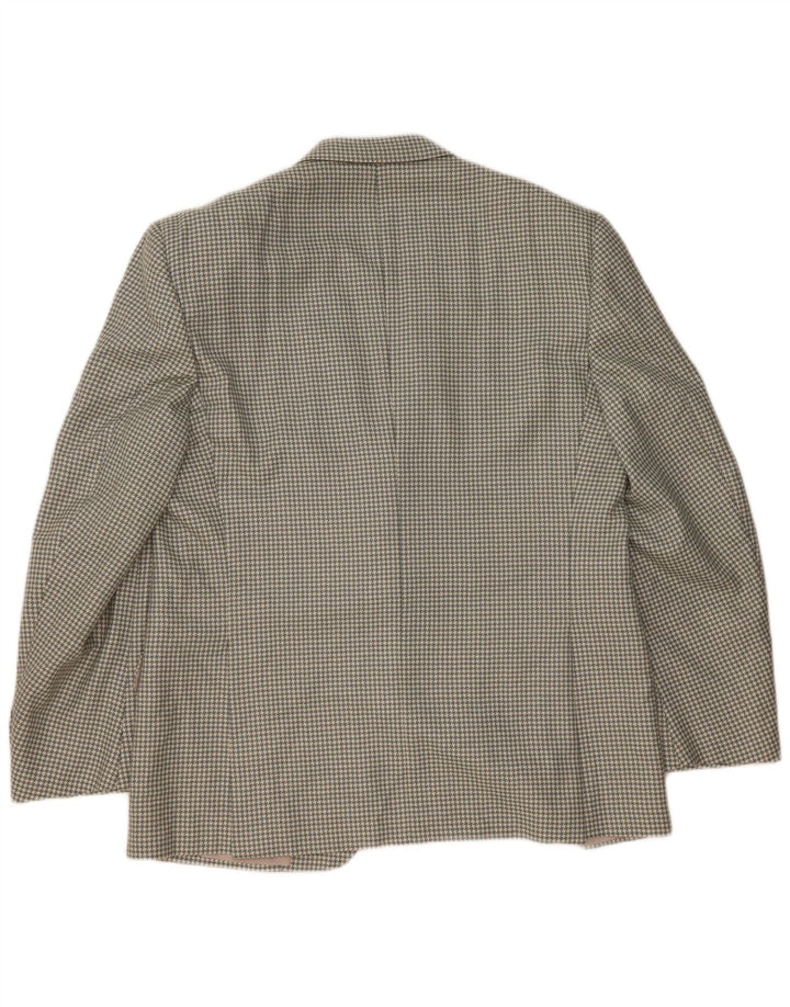 Giacca blazer da uomo a 2 bottoni Trussardi UK 40 Large in lana pied de poule grigia